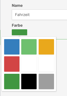 Farbauswahl für Kategorien mit verschiedenen Farboptionen