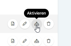 Archiv mit archivierten Projekten und Kunden