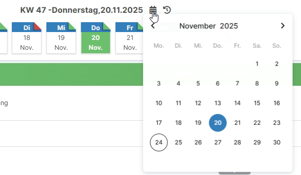 Datumsauswahl und Navigation